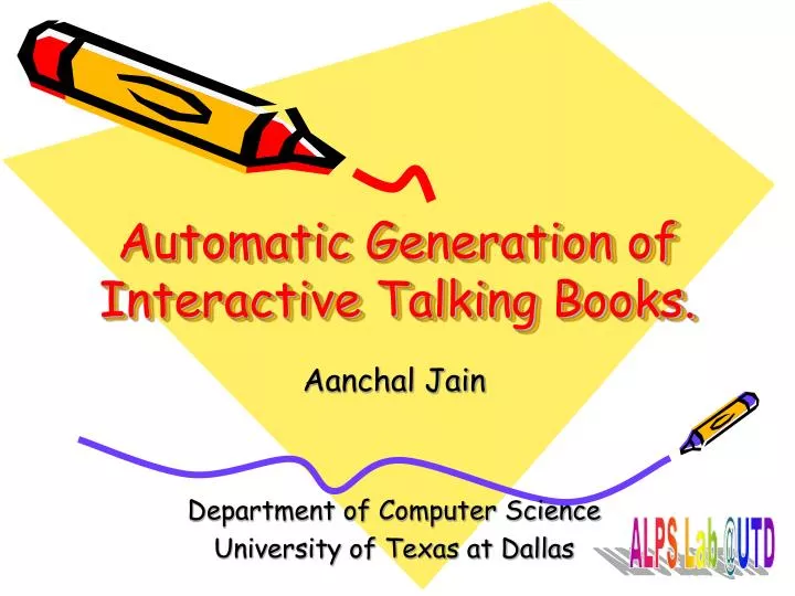 automatic generation of interactive talking books