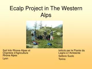 Ecalp Project in The Western Alps