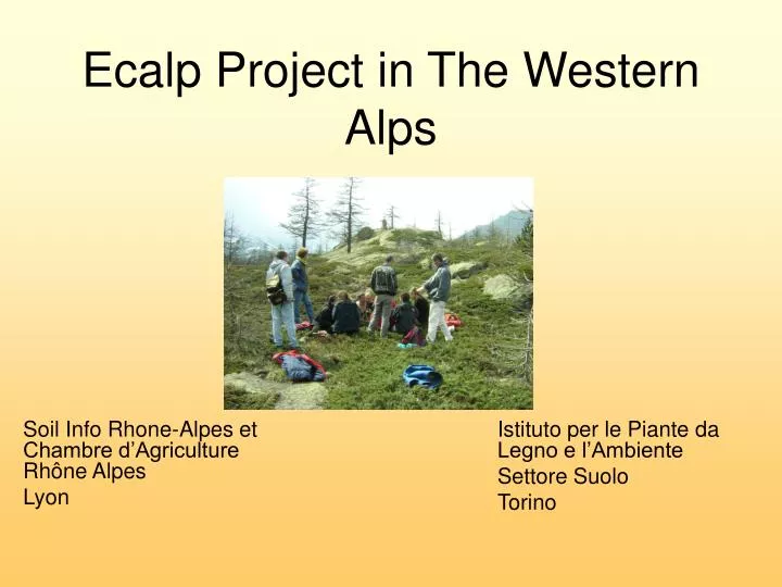 ecalp project in the western alps