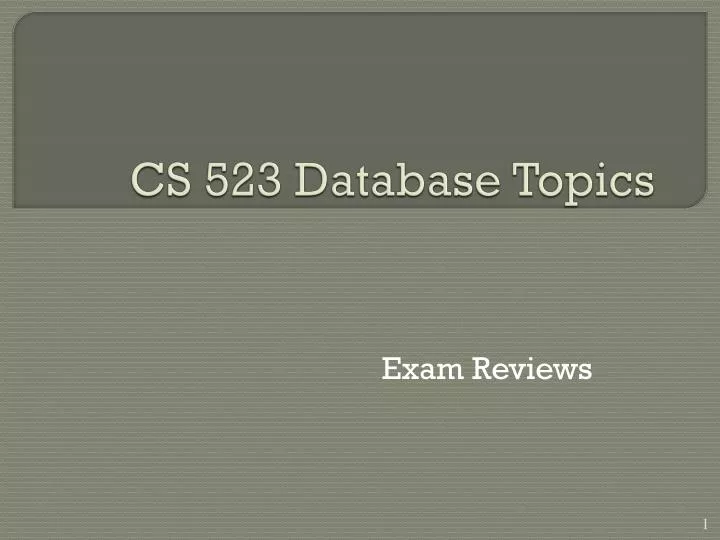 cs 523 database topics