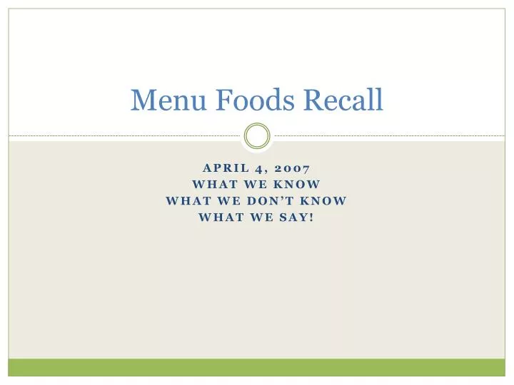 menu foods recall