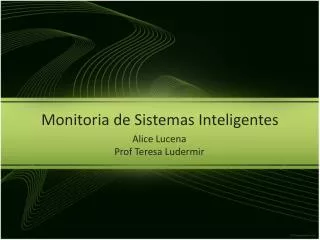 monitoria de sistemas inteligentes