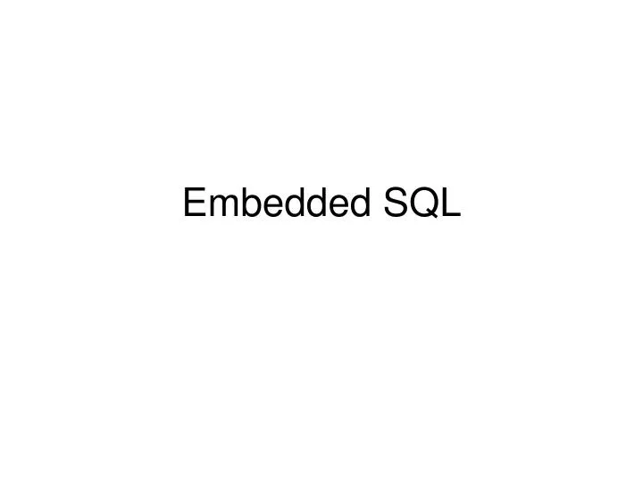 embedded sql