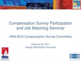 Compensation Survey Participation and Job Matching Seminar