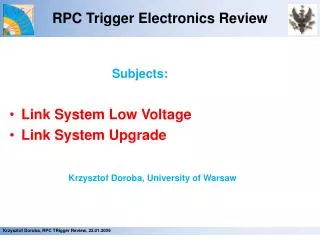 RPC Trigger Electronics Review