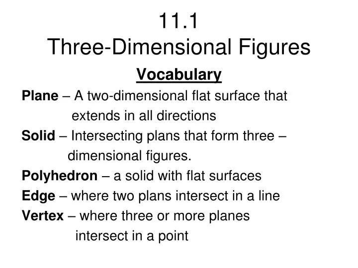 11 1 three dimensional figures