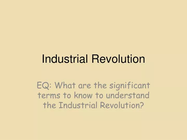 industrial revolution