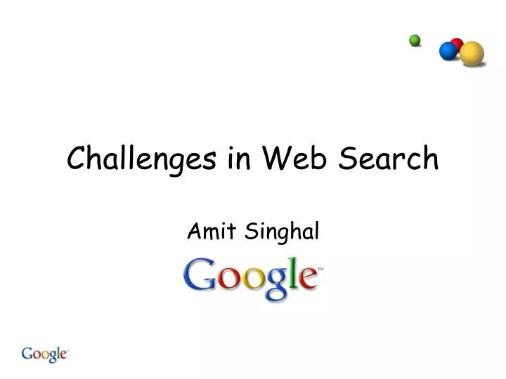 challenges in web search