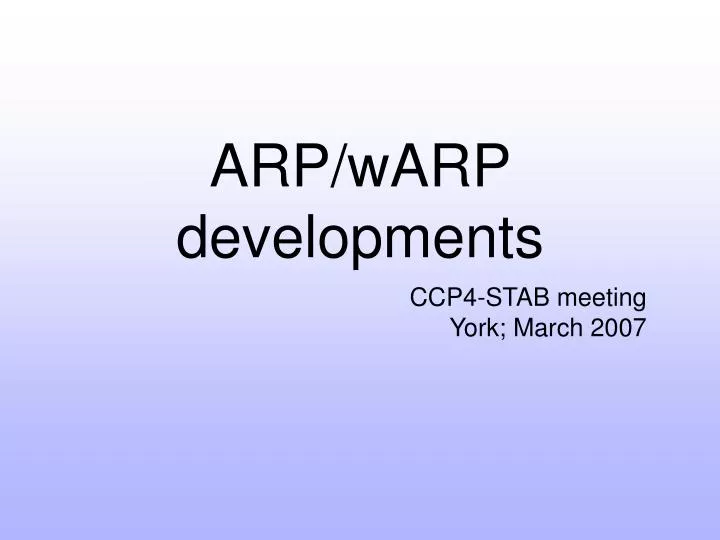 arp warp developments
