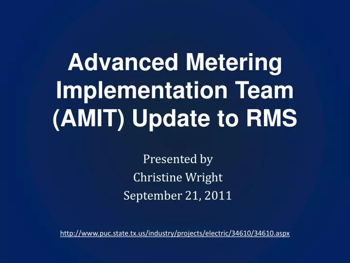 advanced metering implementation team amit update to rms