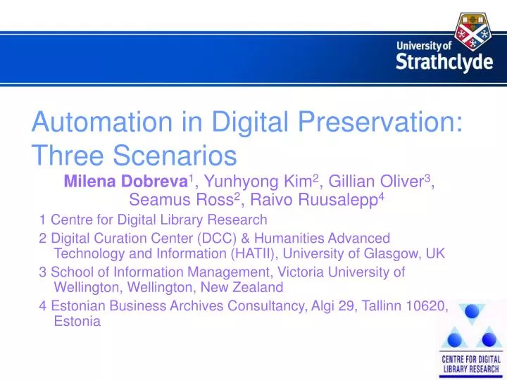 automation in digital preservation three scenarios