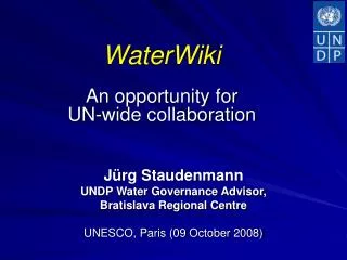 WaterWiki An opportunity for UN-wide collaboration
