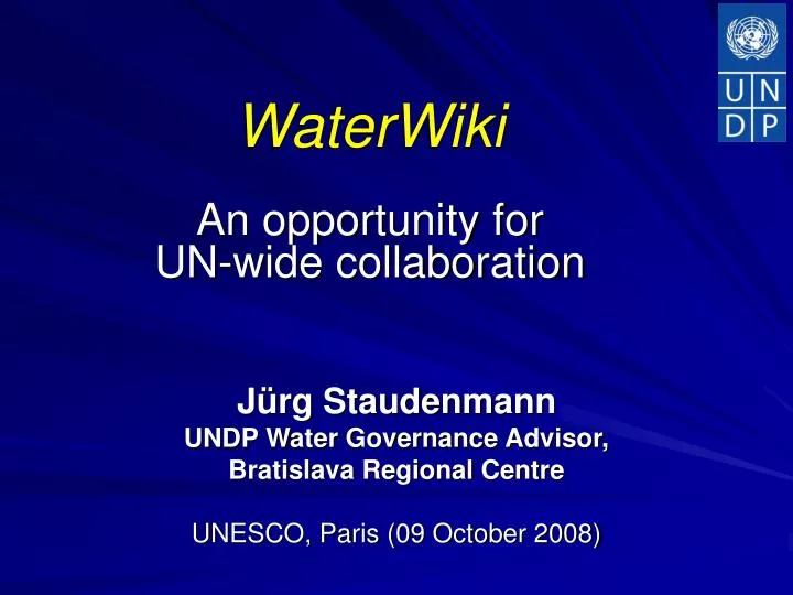 waterwiki an opportunity for un wide collaboration