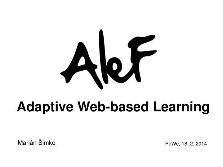 adaptive web based learning