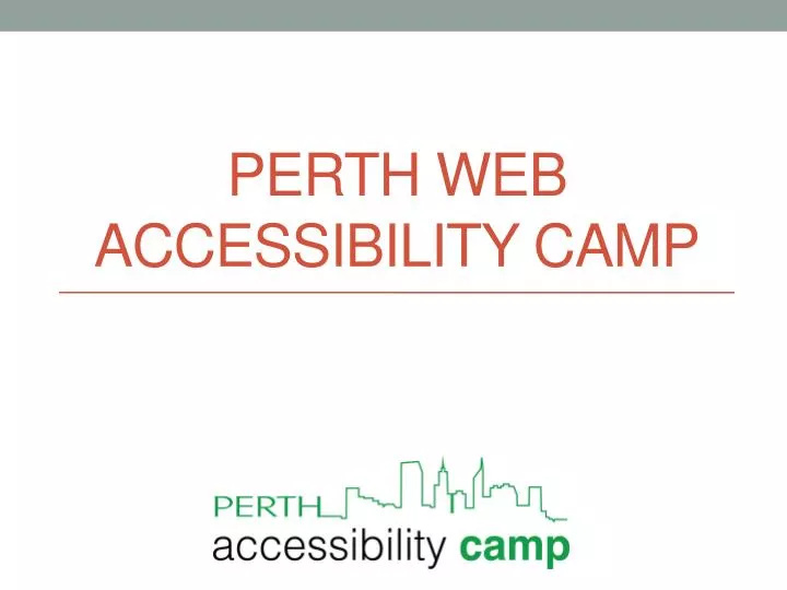 perth web accessibility camp