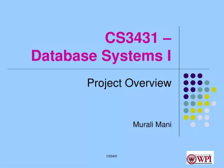 cs3431 database systems i