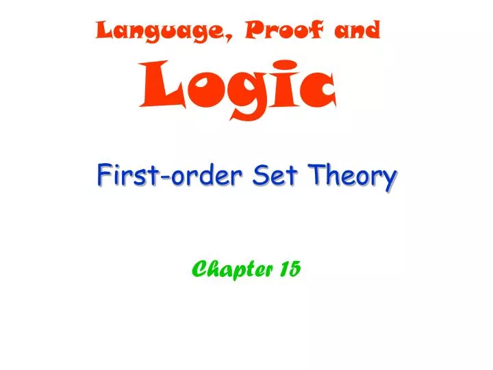 first order set theory
