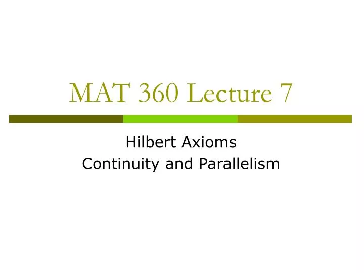 mat 360 lecture 7