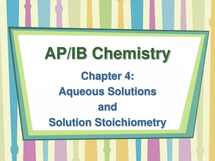 ap ib chemistry