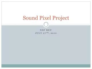 Sound Pixel Project
