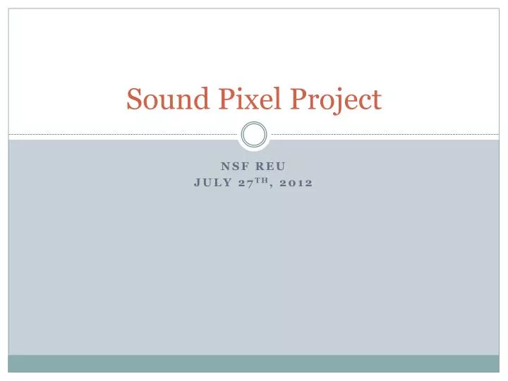 sound pixel project