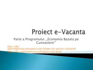 proiect e vacanta
