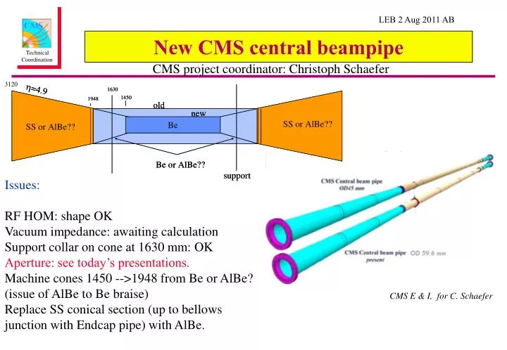 new cms central beampipe