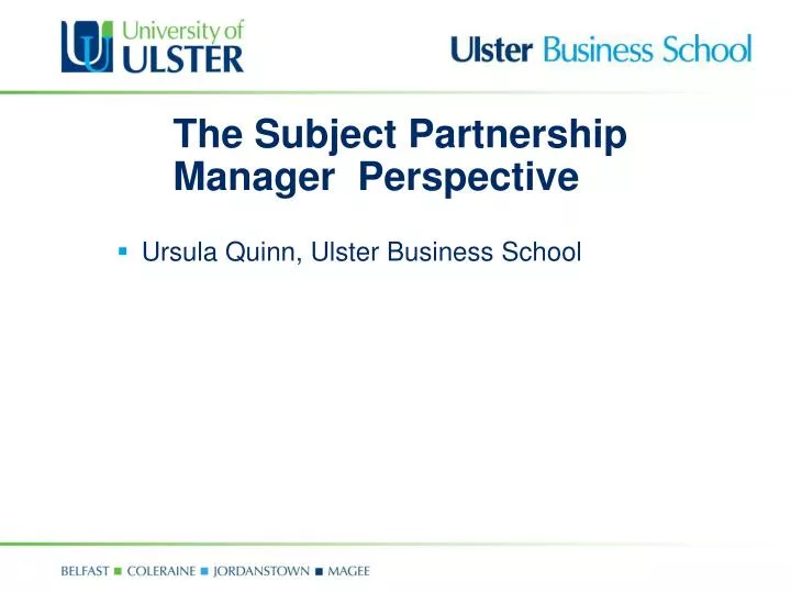 the subject partnership manager perspective