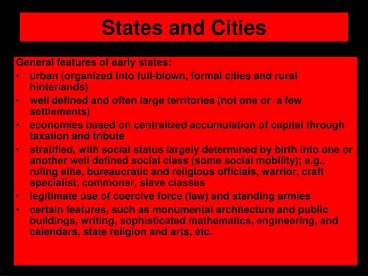states and cities