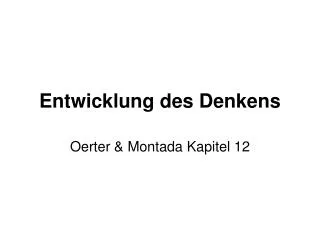 entwicklung des denkens