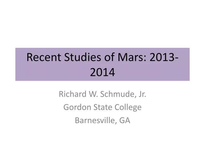 recent studies of mars 2013 2014