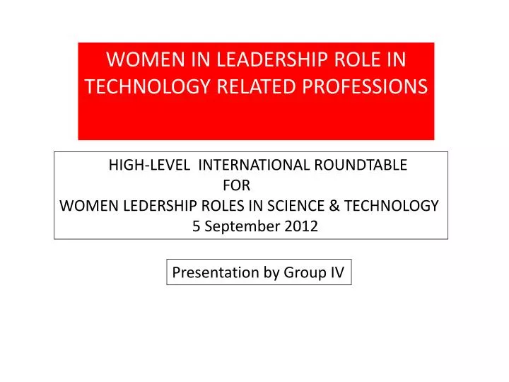 women in leadership role in technology related professions