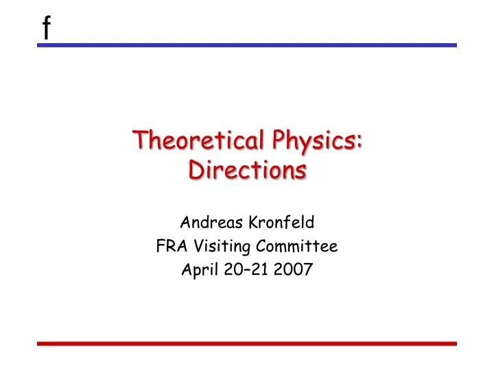 theoretical physics directions