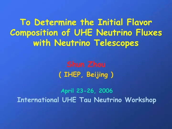 to determine the initial flavor composition of uhe neutrino fluxes with neutrino telescopes