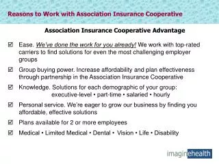 Reasons to Work with Association Insurance Cooperative