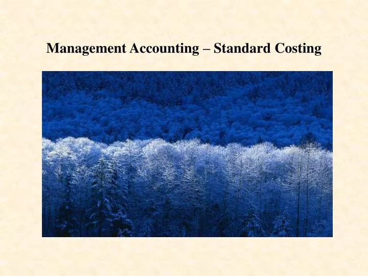 management accounting standard costing