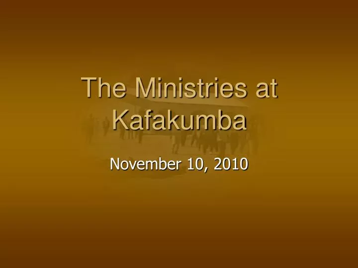 the ministries at kafakumba