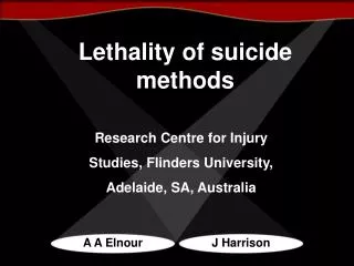 Lethality of suicide methods