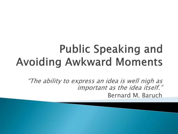 public speaking and avoiding awkward moments