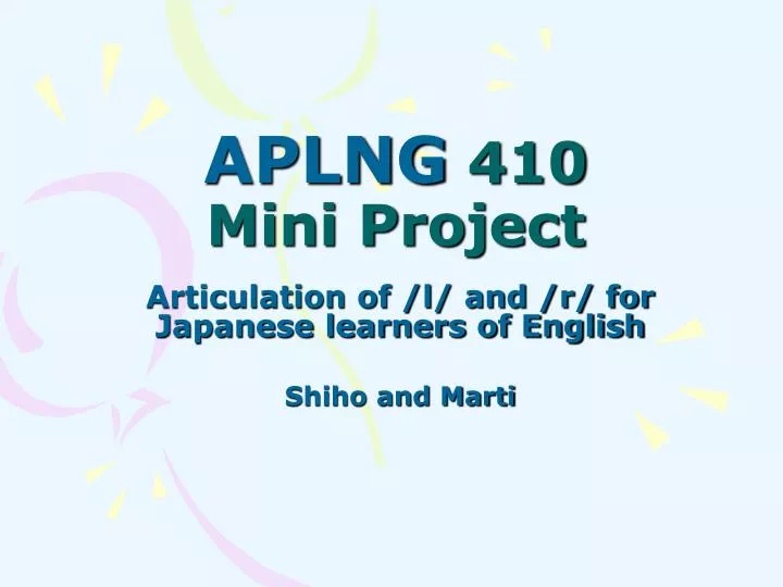 aplng 410 mini project