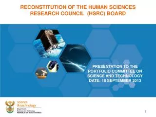 RECONSTITUTION OF THE HUMAN SCIENCES RESEARCH COUNCIL (HSRC) BOARD