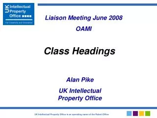 Alan Pike UK Intellectual Property Office