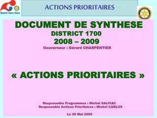 actions prioritaires