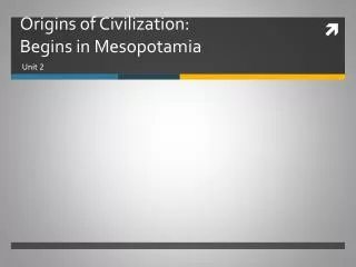 Origins of Civilization: Begins in Mesopotamia