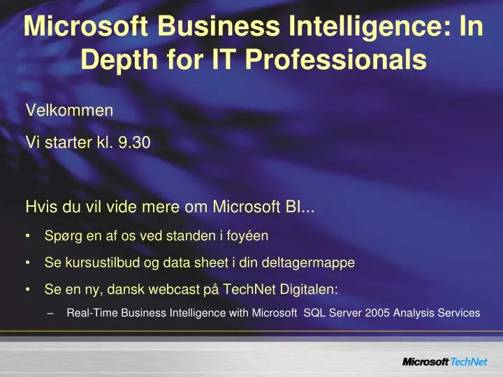 microsoft business intelligence in depth for it professionals