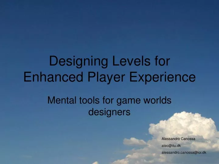 mental tools for game worlds designers