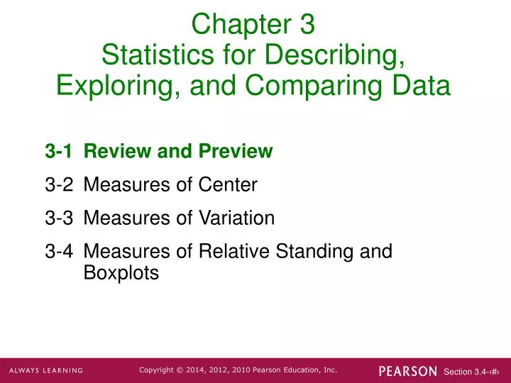 chapter 3 statistics for describing exploring and comparing data