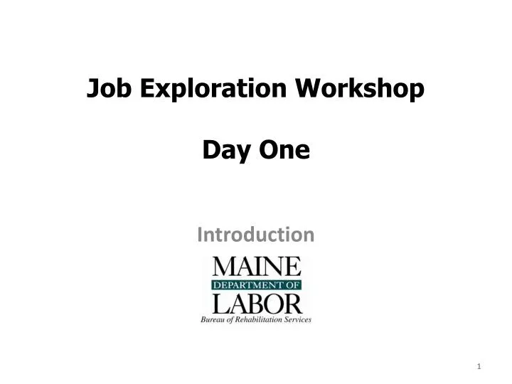 job exploration workshop day one