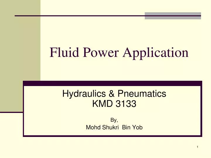 fluid power application
