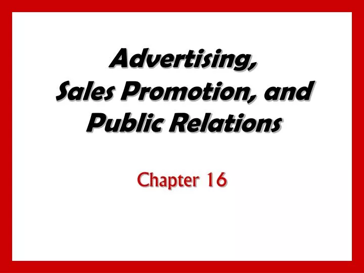 advertising sales promotion and public relations